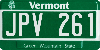 VT license plate JPV261