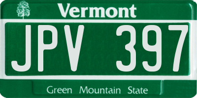 VT license plate JPV397