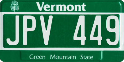 VT license plate JPV449