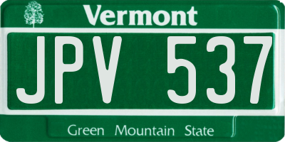 VT license plate JPV537