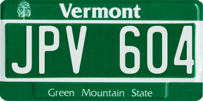 VT license plate JPV604