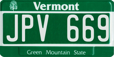 VT license plate JPV669