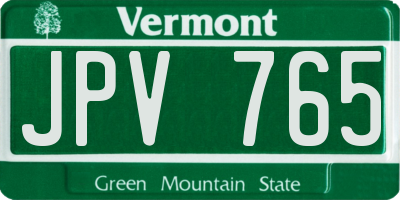 VT license plate JPV765