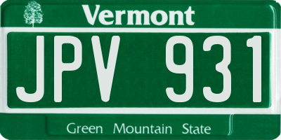 VT license plate JPV931