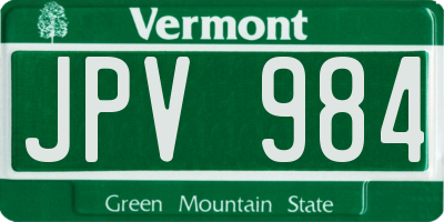 VT license plate JPV984