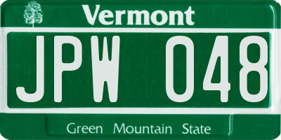 VT license plate JPW048