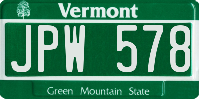 VT license plate JPW578