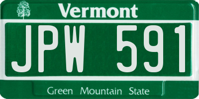 VT license plate JPW591