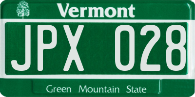 VT license plate JPX028