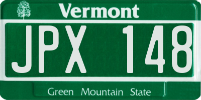 VT license plate JPX148