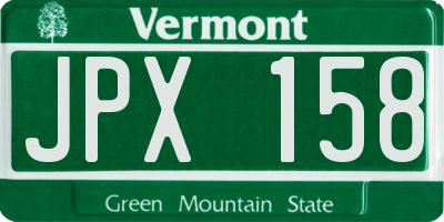 VT license plate JPX158