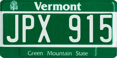 VT license plate JPX915