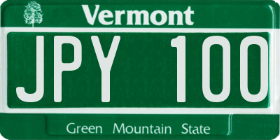 VT license plate JPY100