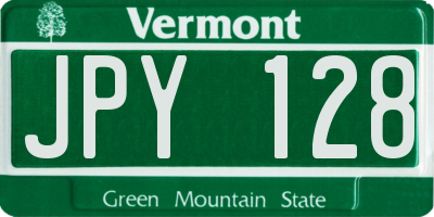 VT license plate JPY128