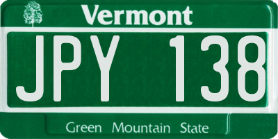 VT license plate JPY138