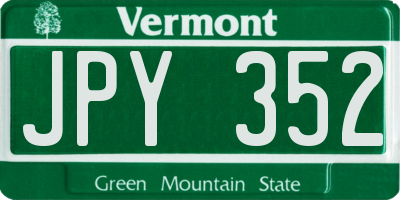 VT license plate JPY352