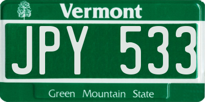 VT license plate JPY533