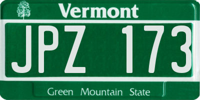VT license plate JPZ173
