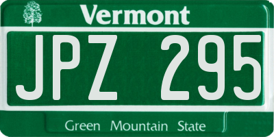 VT license plate JPZ295