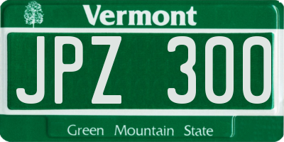VT license plate JPZ300