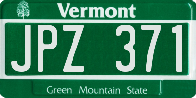 VT license plate JPZ371