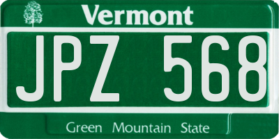 VT license plate JPZ568