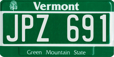 VT license plate JPZ691