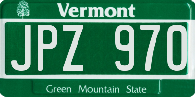 VT license plate JPZ970