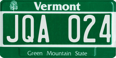 VT license plate JQA024