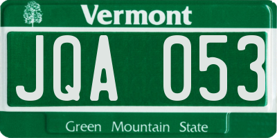 VT license plate JQA053