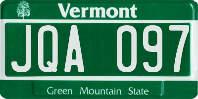 VT license plate JQA097