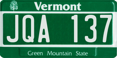 VT license plate JQA137
