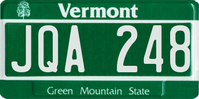 VT license plate JQA248