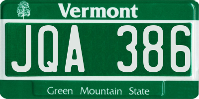 VT license plate JQA386