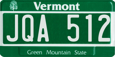 VT license plate JQA512