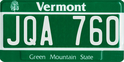 VT license plate JQA760