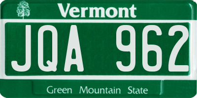 VT license plate JQA962