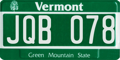 VT license plate JQB078