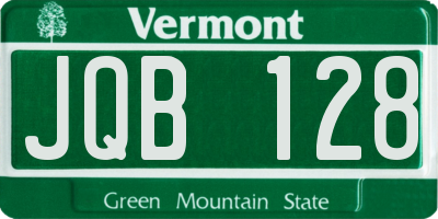VT license plate JQB128