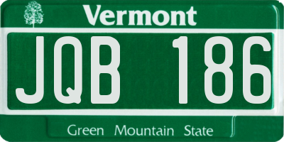 VT license plate JQB186