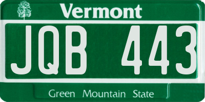 VT license plate JQB443