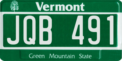 VT license plate JQB491