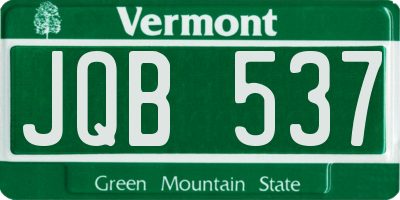 VT license plate JQB537