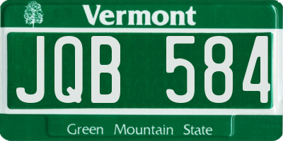 VT license plate JQB584
