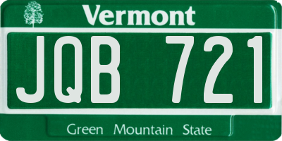 VT license plate JQB721