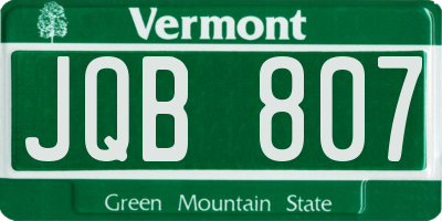 VT license plate JQB807