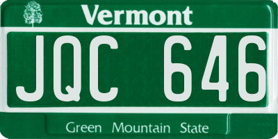 VT license plate JQC646