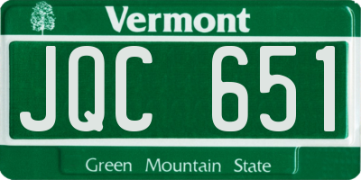 VT license plate JQC651