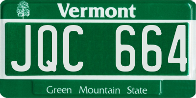 VT license plate JQC664