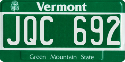 VT license plate JQC692